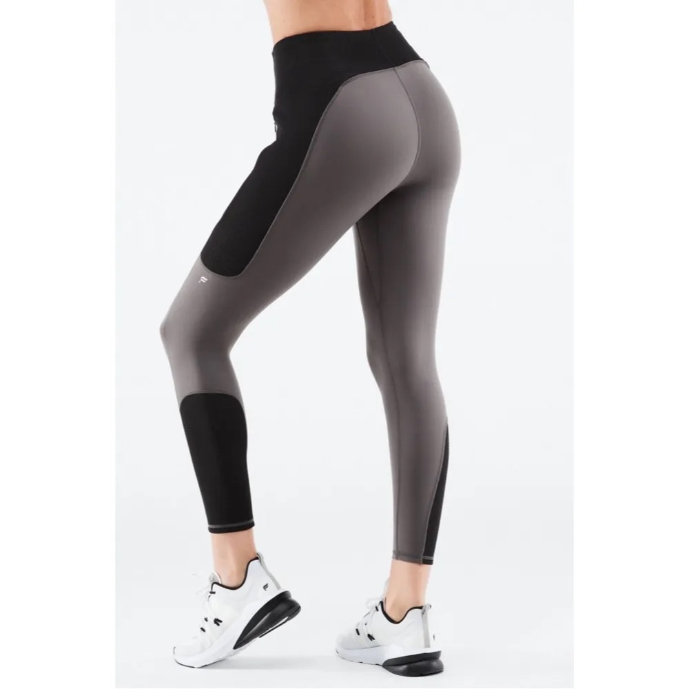 Fabletics High-waisted Motion365 Run 7/8 M Black and Gray Leggings